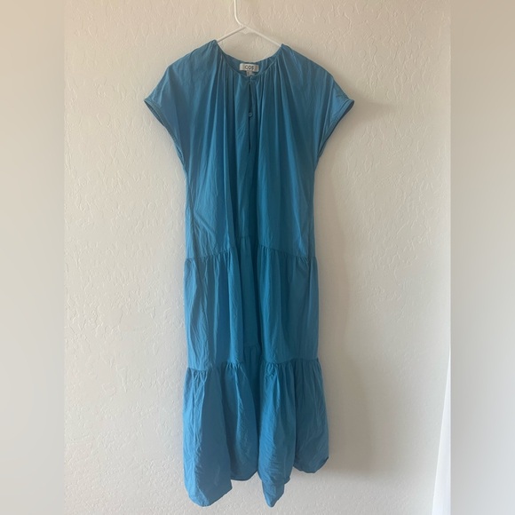 COS Dresses & Skirts - COS Tiered A-Line Maxi Dress Blue Cotton Oversized Size 8 Minimalist‎ Modern